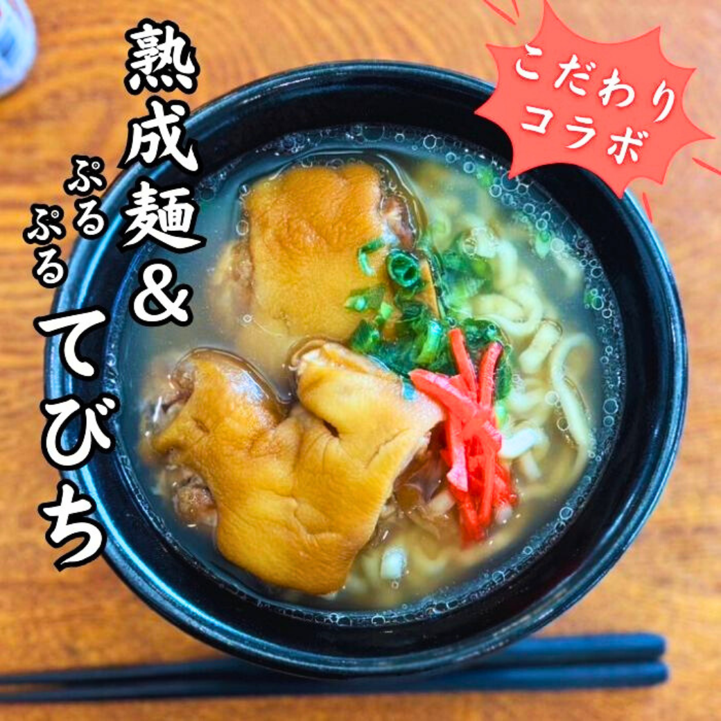 《送料無料》沖縄の味 ぷるぷるてびちそば（４食セット）